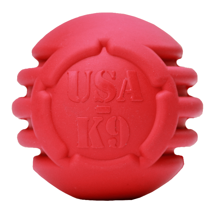 USA-K9 Stars and Stripes Ultra-Durable Rubber Chew Ball LARGE STARS AND STRIPES DENTAL BALL Rubber Dog Toys SodaPup/True Dogs, LLC