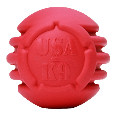 USA-K9 Stars and Stripes Ultra-Durable Rubber Chew Ball LARGE STARS AND STRIPES DENTAL BALL Rubber Dog Toys SodaPup/True Dogs, LLC