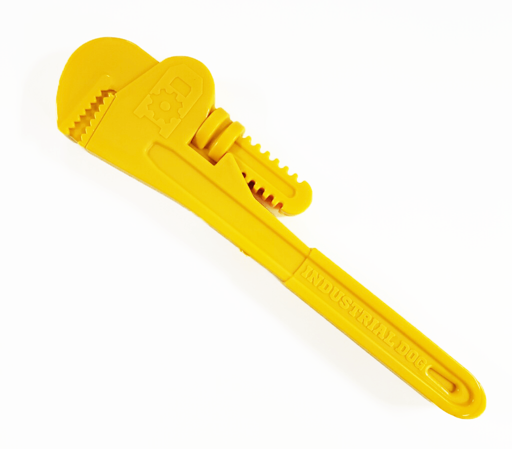 Pipe Wrench Nylon Dog Toy for Aggressive Chewers | USA Made | SodaPup Pipe Wrench Nylon Toy - Yellow Nylon Dog Toys SodaPup/True Dogs, LLC