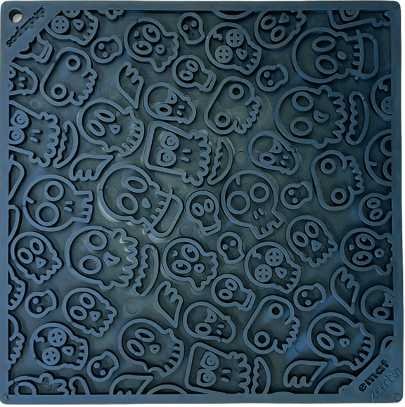 Zombie eMat - Enrichment Lick Mat for Dogs and Cats | Halloween Skull Design | SodaPup Zombie E-Mat - Black EMAT SodaPup/True Dogs, LLC