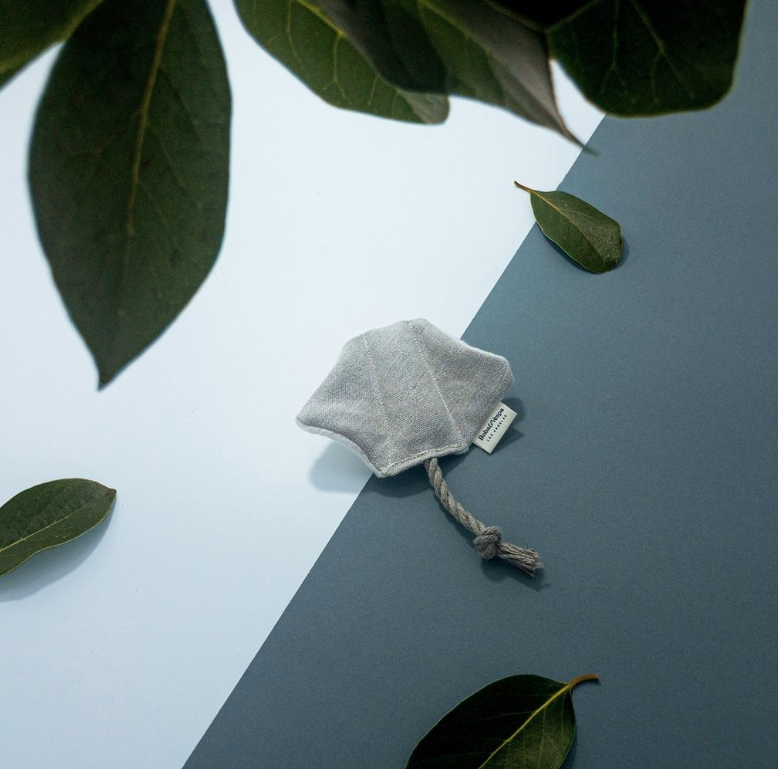 Boba & Vespa Stingray Cat Toy in Cotton with Buckwheat for Crinkles and Organic Catnip Cat Kickers The Kind Pet