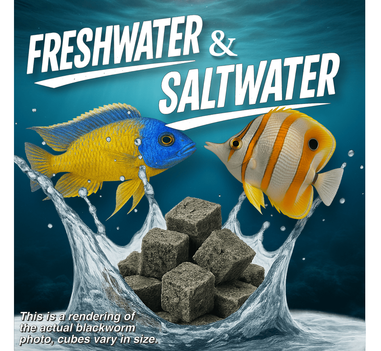 Super Cichlids Freeze-Dried Blackworms with Color Boost (All Natural, High Protein Fish Food) Fish Food Super Cichlids