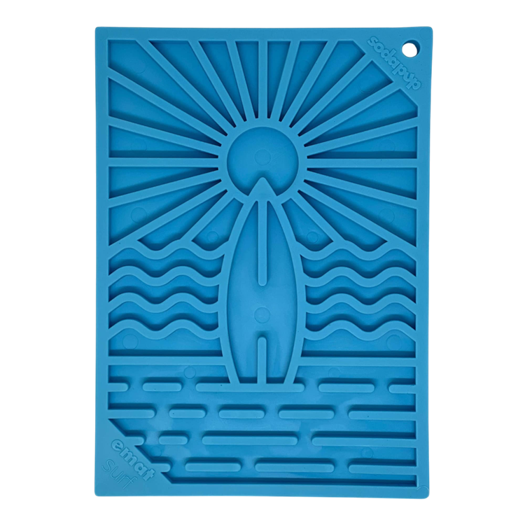 Surf's Up eMat - Small Lickmat for Dogs and Cats | Beach-Themed Design | SodaPup EMAT SodaPup/True Dogs, LLC
