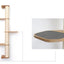 Wall Mounted Cat Climbing Pole - Sisal Natural Bamboo 4-Tier Leaf Shelf Charcoal Cork Pad Cat Scratcher Catastrophic Creations