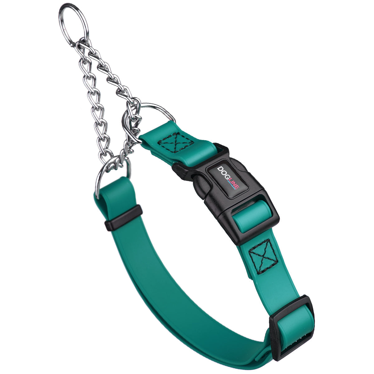 Biothane Adjustable Martingale Collar with Quick Release Buckle Teal Dog Collars Dogline