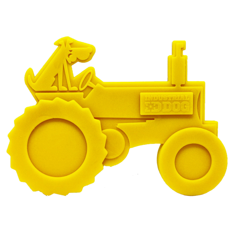 Tractor Nylon Dog Toy for Aggressive Chewers | USA Made | SodaPup Tractor - Yellow Nylon Dog Toys SodaPup/True Dogs, LLC