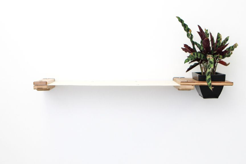 Cat Hammock Wall with Planter Natural Bamboo Natural Canvas 24" Cat Hammock Catastrophic Creations
