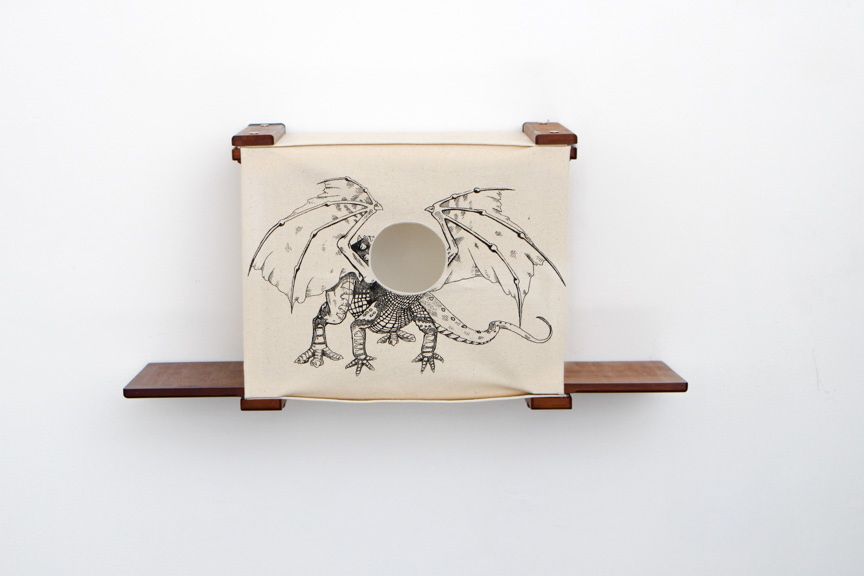 Cat Cubby for Wall - Covered Cat Bed English Chestnut Bamboo Baby Dragon Catastrophic Creations