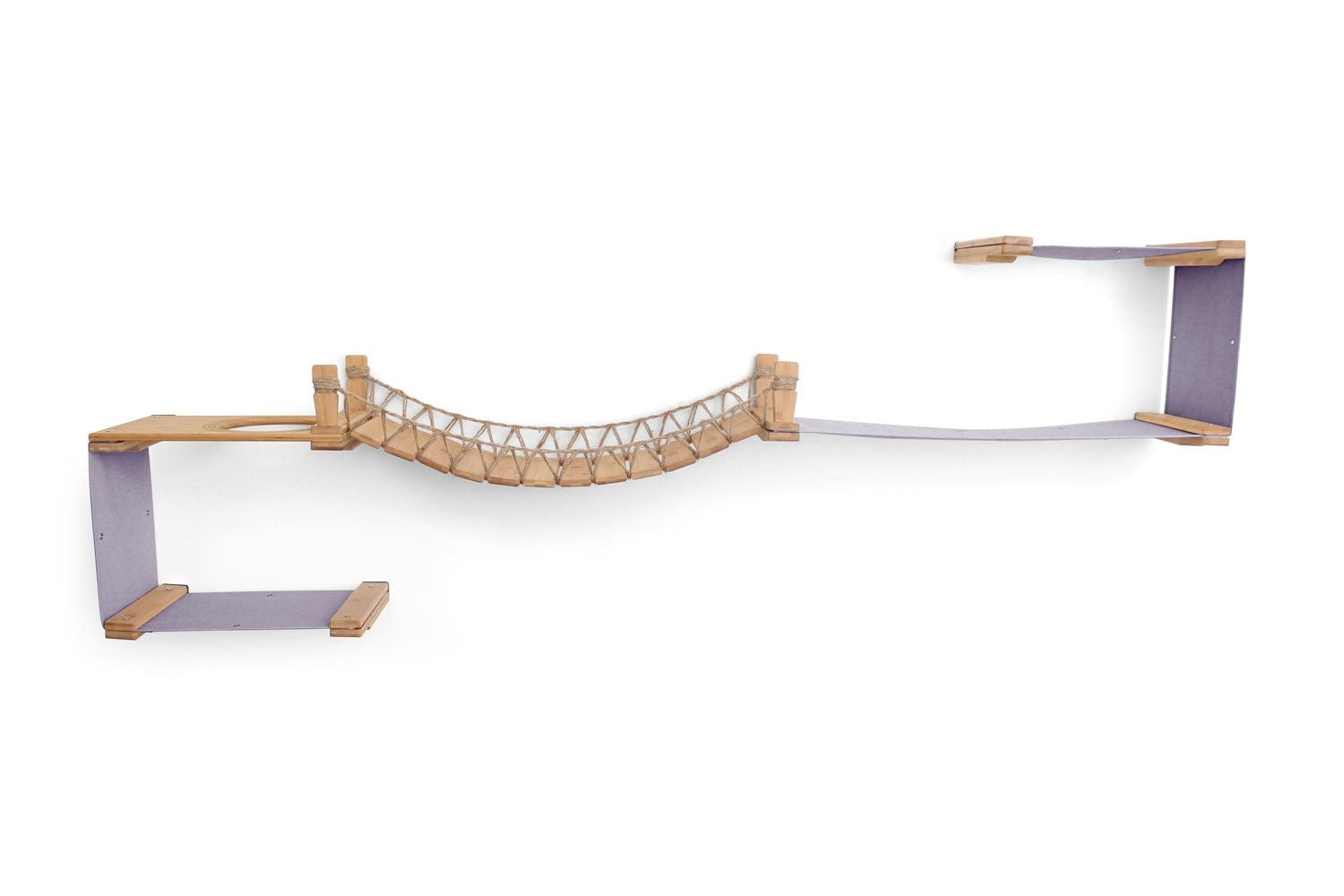 The Canyon - Our Best Cat Tree for Multiple Cats Natural Bamboo Charcoal Gray Canvas Cat Condo Catastrophic Creations