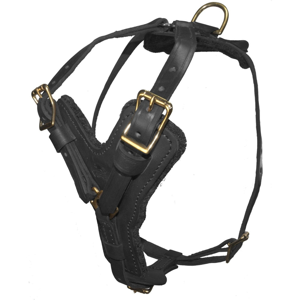 Viper Typhoon Leather Working Dog Harness Black Dog Harnesses Dogline