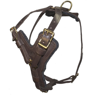 Viper Typhoon Leather Working Dog Harness Brown Dog Harnesses Dogline