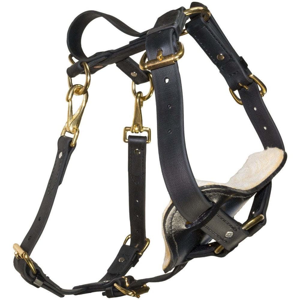 Viper Surge Biothane Working Dog Harness - Brass Hardware Black Dog Harnesses Dogline
