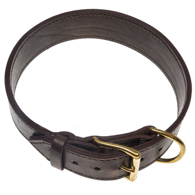 Viper Leather Two-Ply Collar Brown Dog Collar Dogline