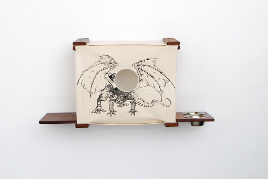 Deluxe Cat Cubby Bed English Chestnut Bamboo Baby Dragon Feeder Catastrophic Creations