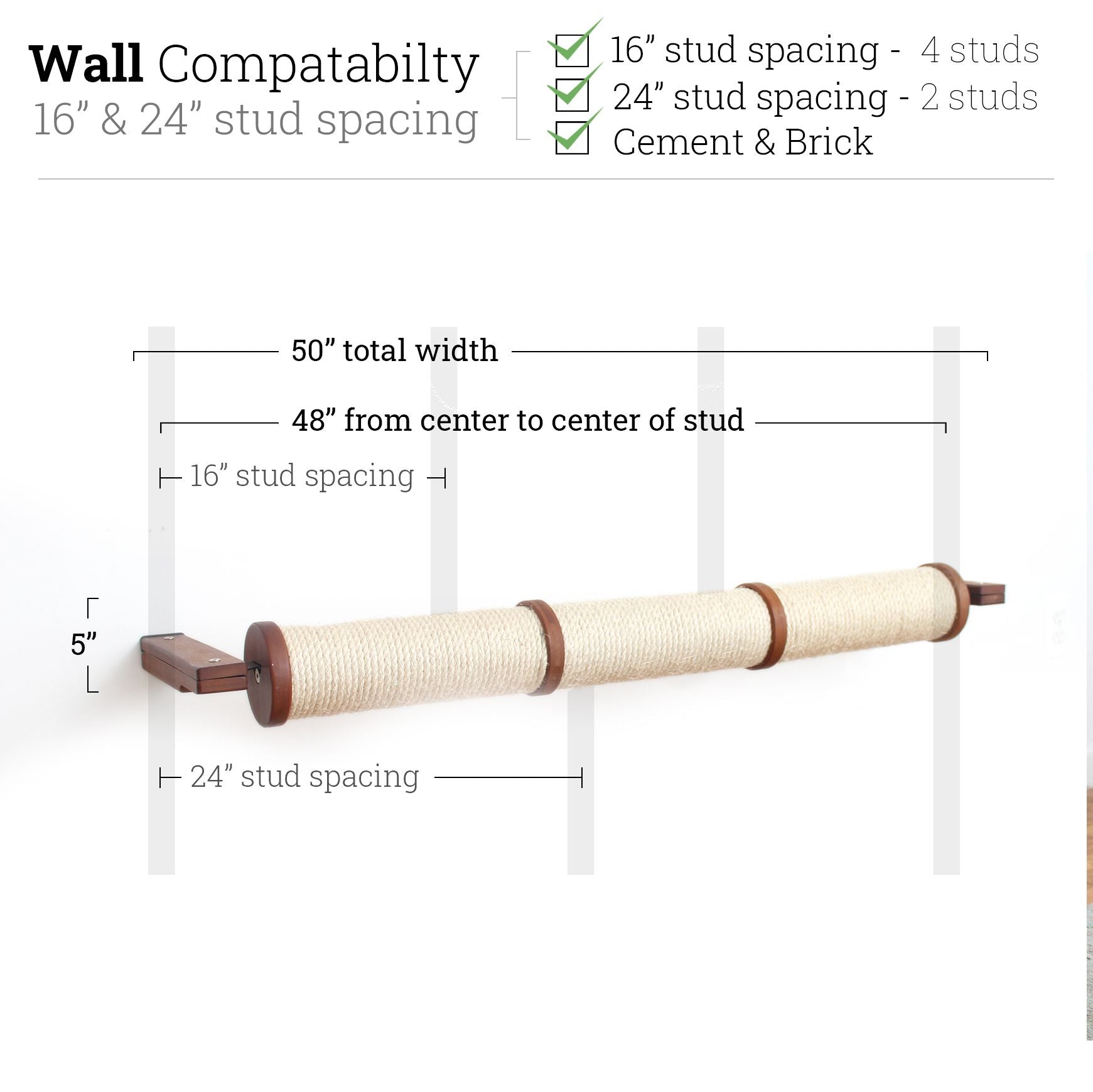 Horizontal Scratching Post for Cats English Chestnut Bamboo 3-Tier Single Cat Scratcher Catastrophic Creations