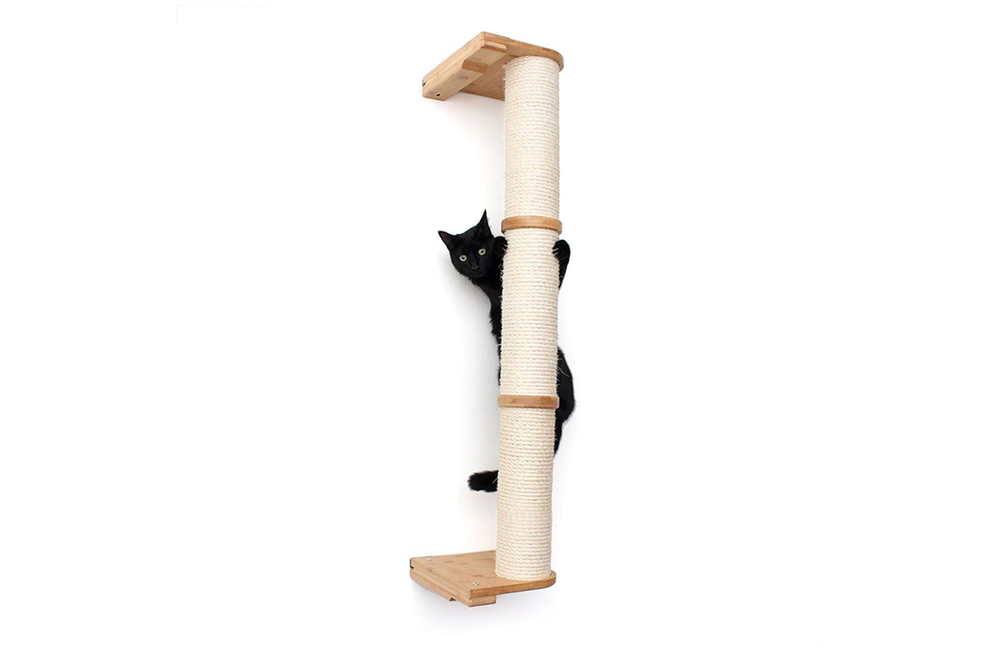 Wall Mounted Cat Climbing Pole - Sisal Cat Scratcher Catastrophic Creations