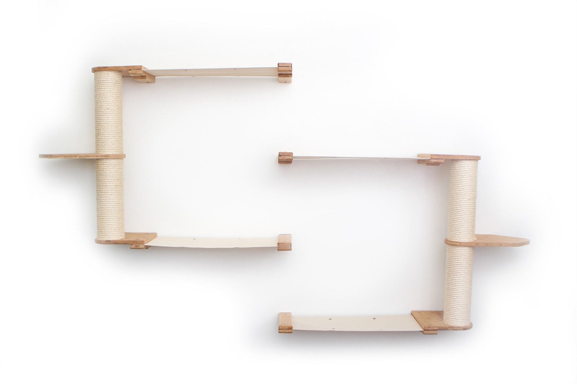 The Catacombs - Cat Tree Scratching Post System Natural Bamboo Natural Canvas 24" Cat Condo Catastrophic Creations