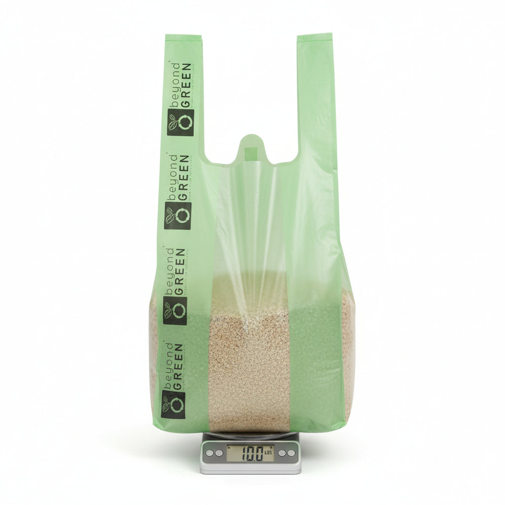 Green Cat Litter Bags – 8" x 16" with 5" Gusset & Handles – Made in USA Cat Litter Bags beyondGREEN biotech™