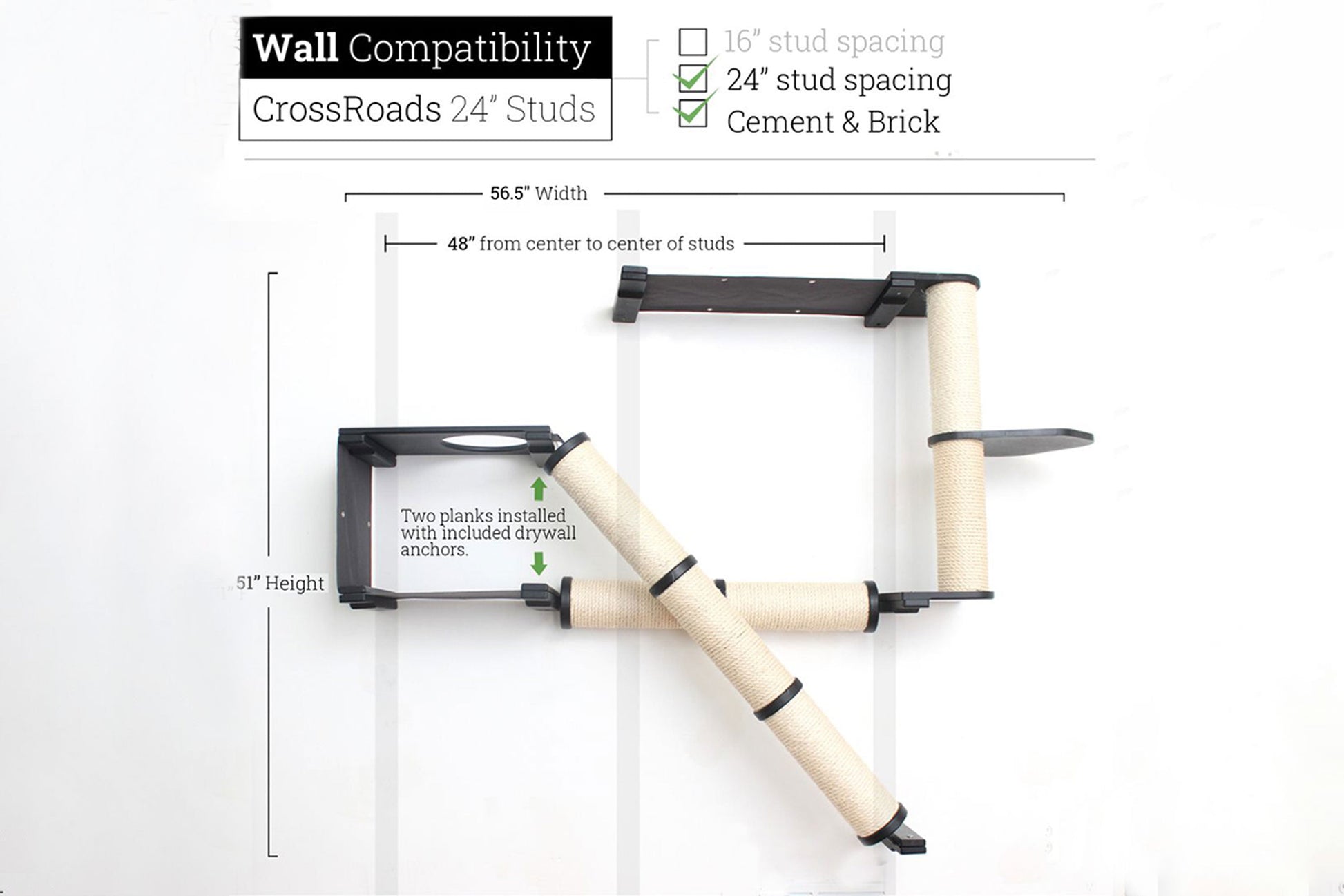 The Crossroads - Cat Wall Scratcher - Tree with Ramp Cat Condo Catastrophic Creations