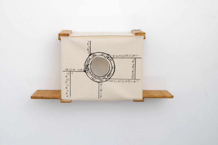 Cat Cubby for Wall - Covered Cat Bed Natural Bamboo Porthole Catastrophic Creations