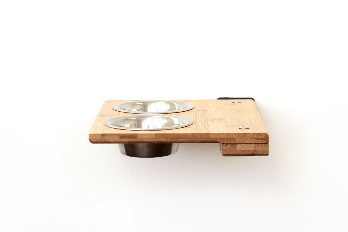 Wall Mounted Cat Feeding Shelf Standard English Chestnut Bamboo 34" Slotted Shelf Cat shelves/bed Catastrophic Creations