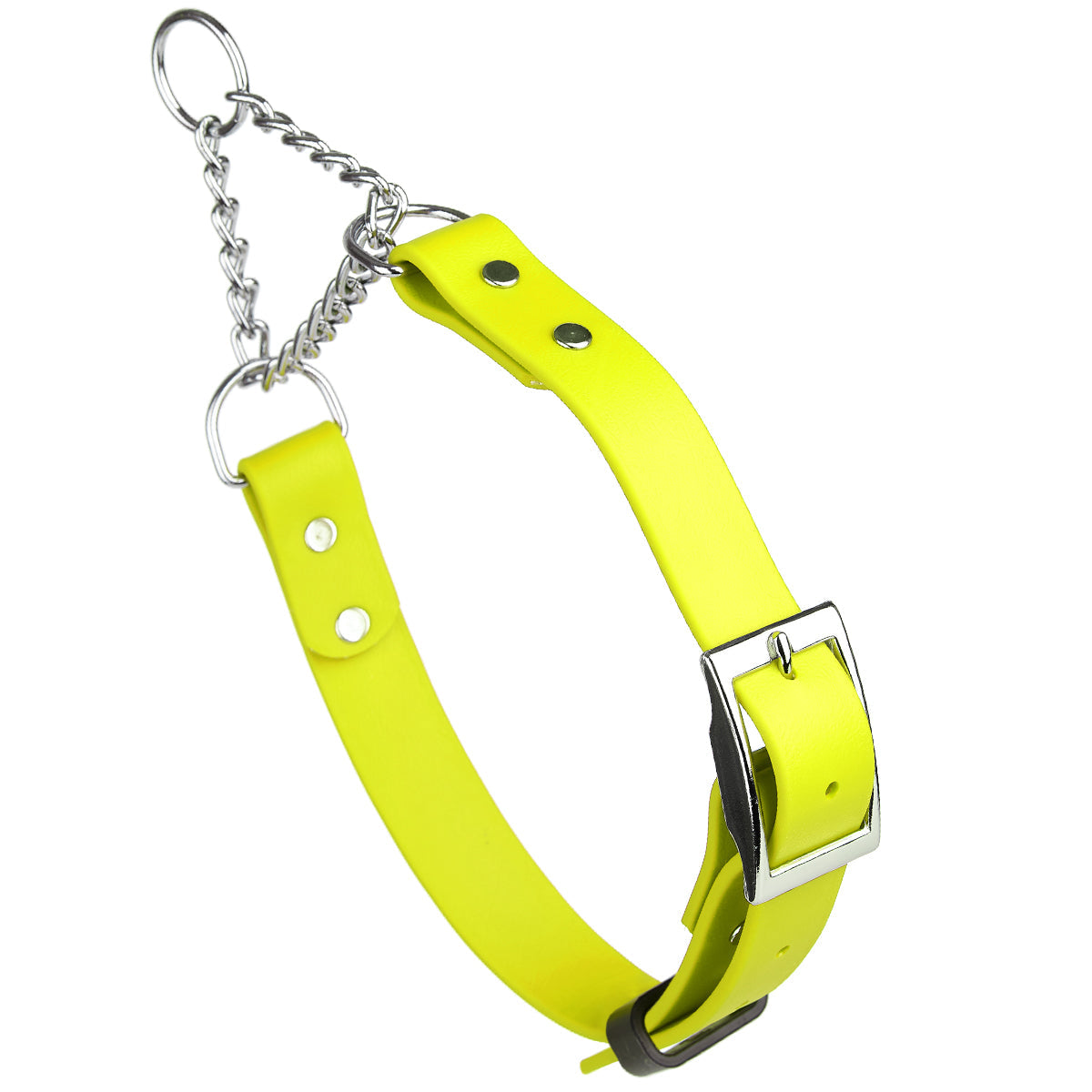 Biothane Adjustable Martingale Collar with Metal Buckle Safety Yellow Martingale Dog Collar Dogline