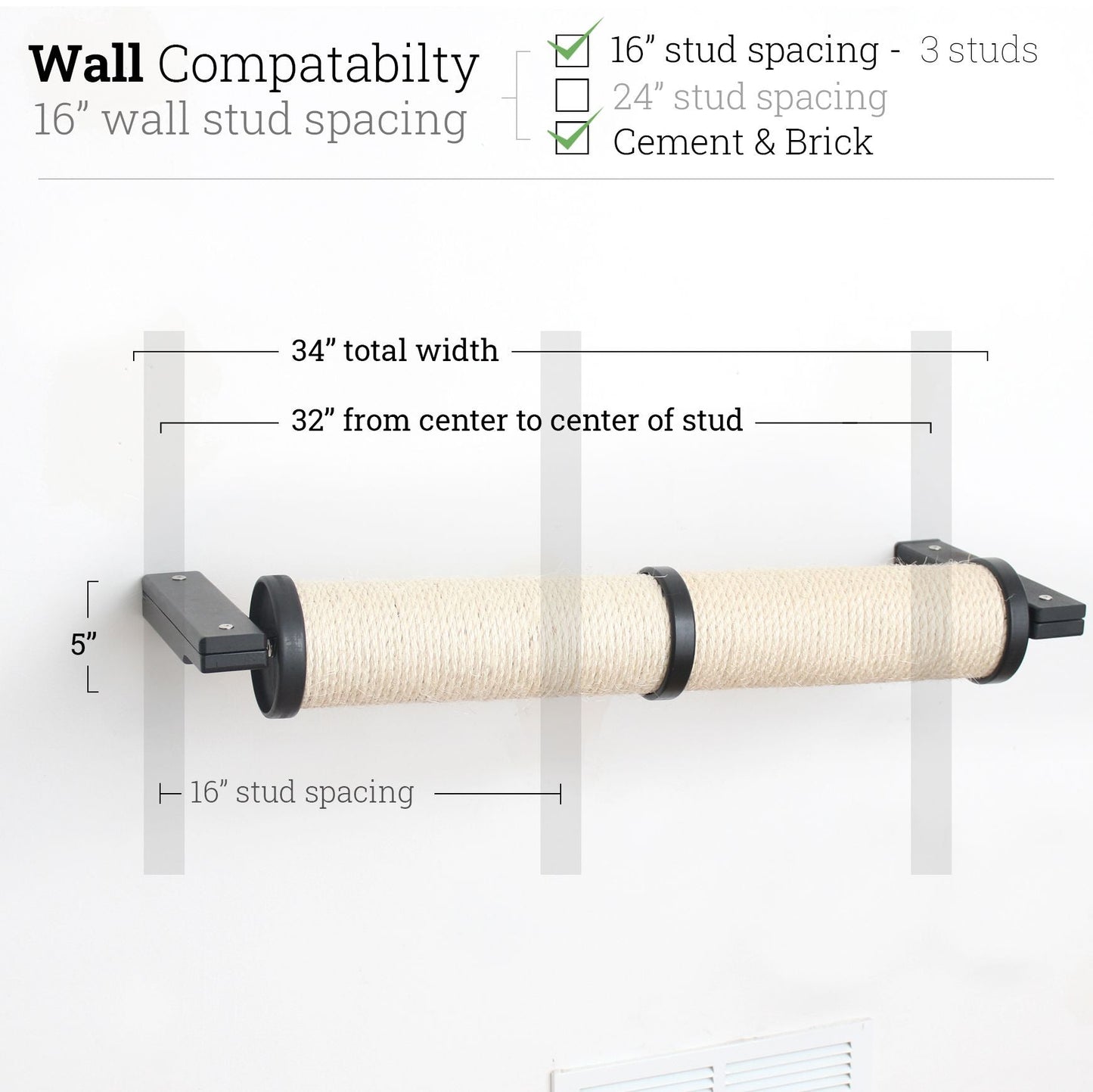 Horizontal Scratching Post for Cats Onyx Bamboo 2-Tier Single Cat Scratcher Catastrophic Creations