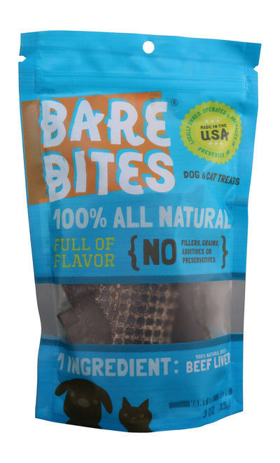 Beef Liver Treats - Bare Bites 3 oz Dog Treats Bare Bites